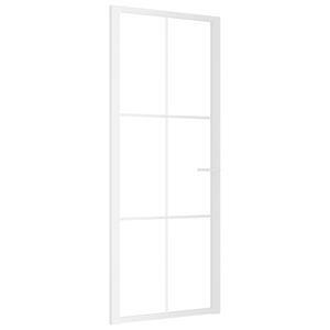 vidaXL Porta Interna 83x201,5 cm Bianca in Vetro ESG e Alluminio