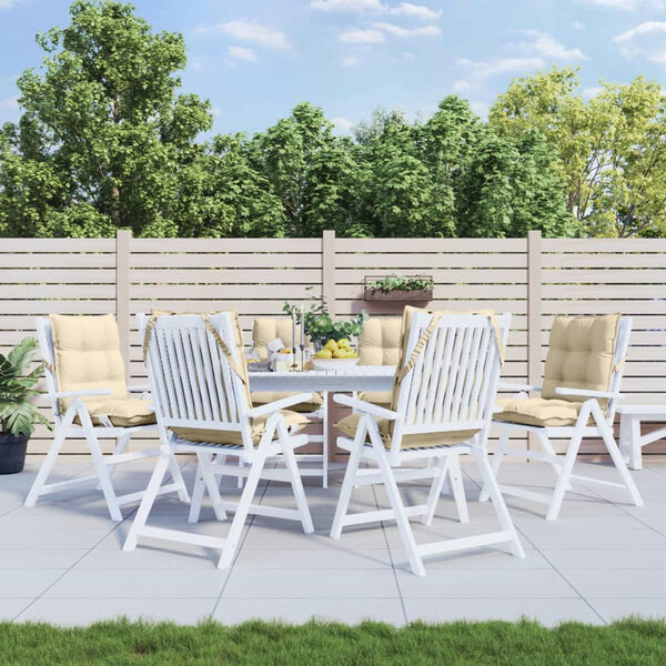 vidaXL Cuscini per Sedia Schienale Basso 6 pz Beige in Tessuto Oxford
