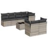 vidaXL Set Divano da Giardino 8pz con Cuscini Grigio Chiaro Polyrattan