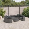 vidaXL Set Divano da Giardino 10 pz con Cuscini Grigio in Polyrattan