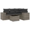 vidaXL Set Divano da Giardino 5 pz con Cuscini Grigio in Polyrattan