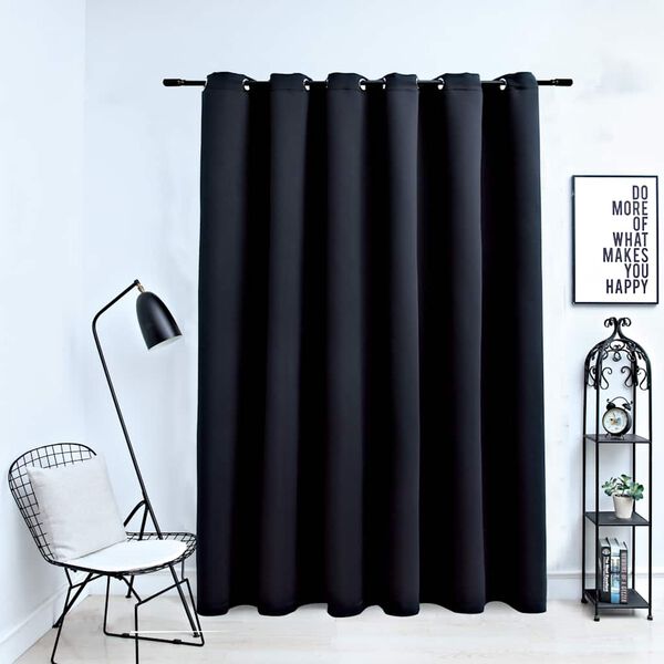 vidaXL Tenda Oscurante con Anelli in Metallo Nera 290x245 cm