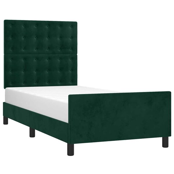 vidaXL Giroletto senza Materasso Verde Scuro 80x200 cm in Velluto