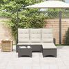 vidaXL Set Divani da Giardino 3 pz con Cuscini Forma L Polyrattan Nero