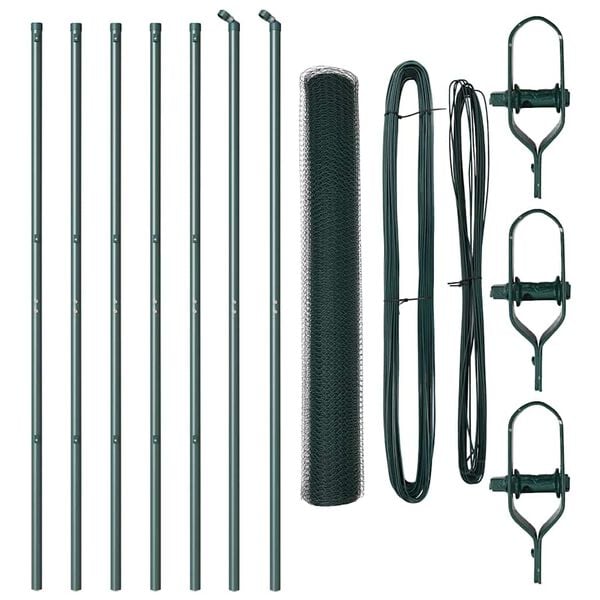 vidaXL Palo della recinzione Verde 10 x 1,2 m (maglia da 25 mm)