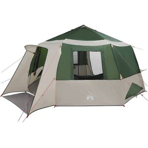 vidaXL Tenda da campeggio per 12 persone con tetto Verde e Grigio
