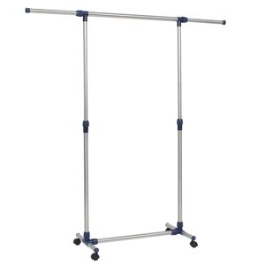 vidaXL Porta Abiti Regolabile in Acciaio 165x44x150 cm Argento