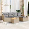 vidaXL Set Divano da Giardino 6 pz con Cuscini Beige in Polyrattan