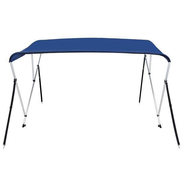 vidaXL Bimini di Prua con Tendalino a 3 Archi Blu 183x196x137 cm