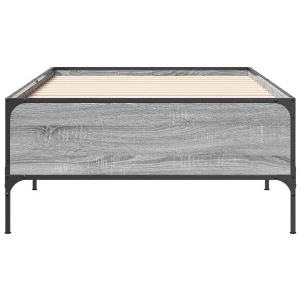 vidaXL Giroletto Grigio Sonoma 75x190cm in Legno Multistrato e Metallo