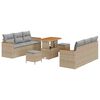 vidaXL Set Divano da Giardino 9 pz Beige polyrattan