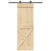 vidaXL Porta Scorrevole con Set Hardware 80x210 cm Legno Massello Pino