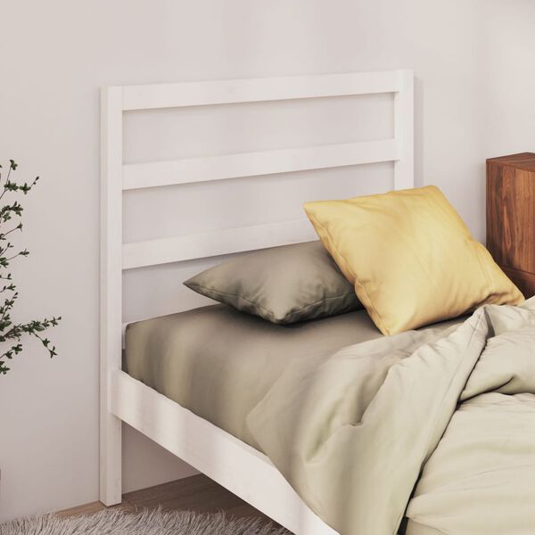 vidaXL Testiera per Letto Bianca 81x4x100 cm in Legno Massello di Pino
