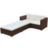 vidaXL Set Divani da Giardino 3 pz con Cuscini in Polyrattan Marrone