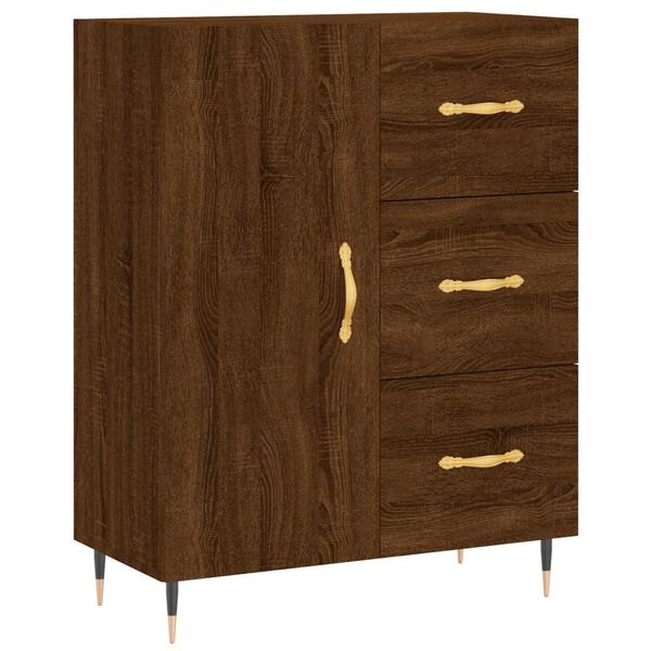 vidaXL Credenza Rovere Marrone 69,5x34x90 cm in Legno Multistrato