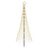 vidaXL Albero di Natale LED 180 cm 230 LED Bianco caldo Ferro Nero