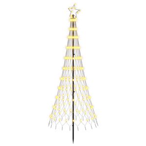 vidaXL Albero di Natale LED 180 cm 230 LED Bianco caldo Ferro Nero