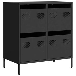 vidaXL Credenza Nera 68x39x73,5 cm in Acciaio Laminato a Freddo