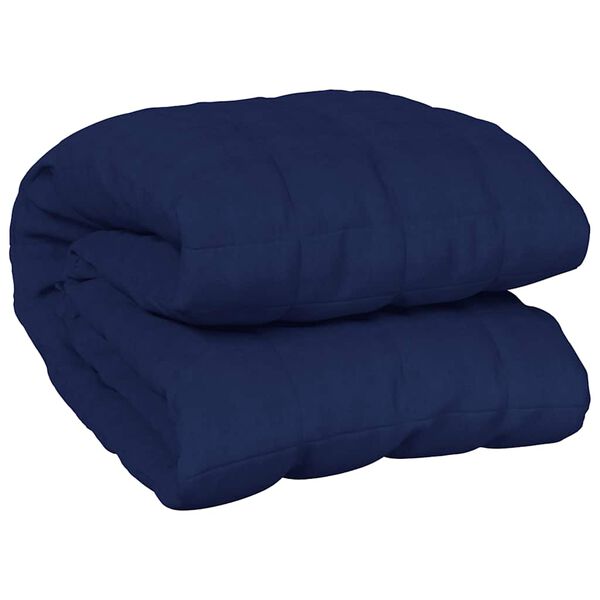 vidaXL Coperta Ponderata Blu 155x220 cm 11 kg Tessuto