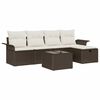 vidaXL Set Divano da Giardino 6 pcs Marrone e Crema polyrattan