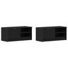 vidaXL Mobile TV 2 pcs Rovere Nero 80 x 35 x 36,5 cm Legno multistrato