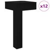 vidaXL Piedi in piedi 12 pz Nero 57 x 57 x 100 mm Ferro