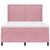 vidaXL Letto a molle con testiera Rosa 140 x 200 cm Velluto