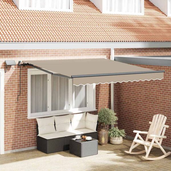 vidaXL Tenda Retrattile Beige 300 x 250 cm Tessuto