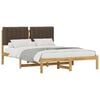 vidaXL Letto con Testiera Rivestita Bianco lavato e taupe 160 x 200 cm
