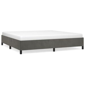 vidaXL Giroletto senza Materasso Grigio Scuro 200x200 cm Velluto