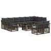 vidaXL Set Divano da Giardino 13 pz Grigio polyrattan