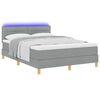 vidaXL Letto a Sorgente LED con led Grigio chiaro 140 x 200 cm Tessuto