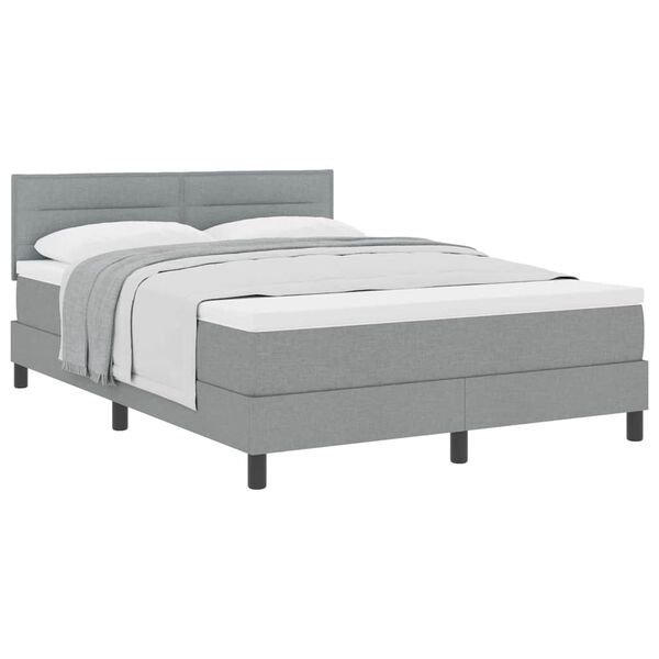 vidaXL Letto box spring con materasso Grigio chiaro 140 x 190 cm
