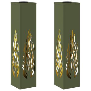 vidaXL Faro LED solare per sentieri 2 pz Bianco caldo 18 x 18 x 80 cm