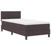 vidaXL Letto a molle con strisce LED Marrone Scuro 90 x 190 cm Tessuto