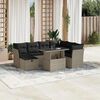 vidaXL Set Divano da Giardino 8pz con Cuscini Grigio Chiaro Polyrattan