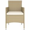 vidaXL Set Bistrot da Giardino 5 pz Polyrattan e Vetro Temperato Beige
