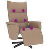 vidaXL Poltrona Reclinabile Massaggi Poggiapiedi Cappuccino Similpelle