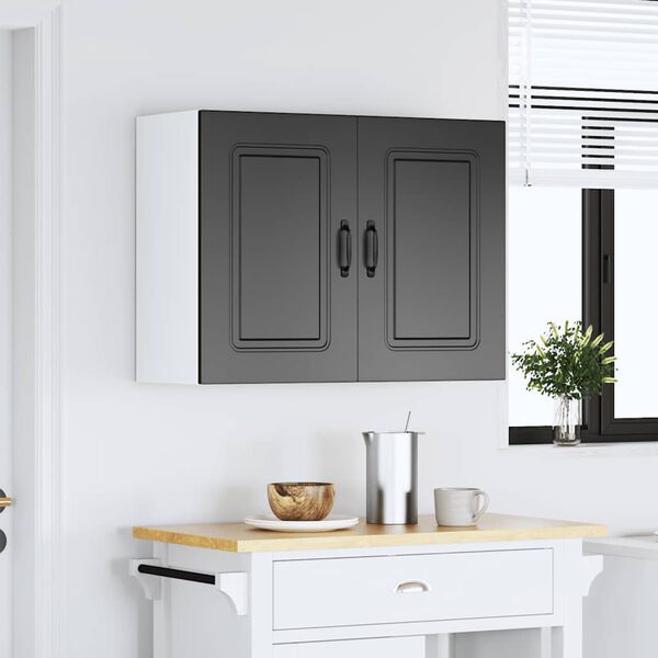 vidaXL Pensile da Cucina Kalmar Nero in Legno Multistrato
