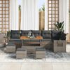 vidaXL Set Divano da Giardino 10 pcs Grigio polyrattan