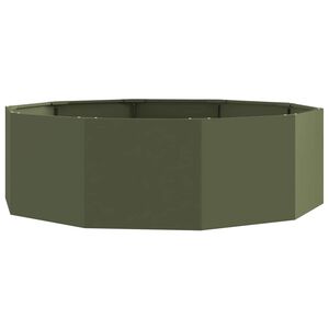 vidaXL Fioriera Verde oliva 120 x 120 x 35 cm Acciaio