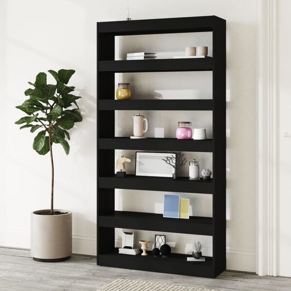 vidaXL Libreria/Divisorio Nero 100x30x198 cm in Legno Ingegnerizzato