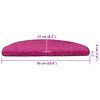 vidaXL Tappetini per scale 30 pz 65x21x4 cm rosa semicircolari grandi