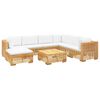 vidaXL Set Divani da Giardino 8 pz con Cuscini Legno Massello di Teak
