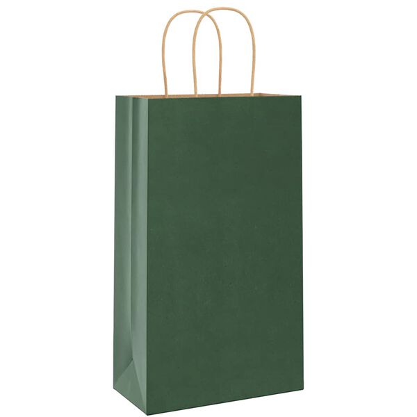 vidaXL Sacchetti di Carta 50 pz con Manici Verdi 21x11x36 cm
