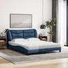 vidaXL Letto con Materasso Hvar Blu 160x200 cm in Tessuto