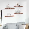 vidaXL Scaffale da parete 4 pcs Rosso 60 x 9 x 3 cm Legno multistrato