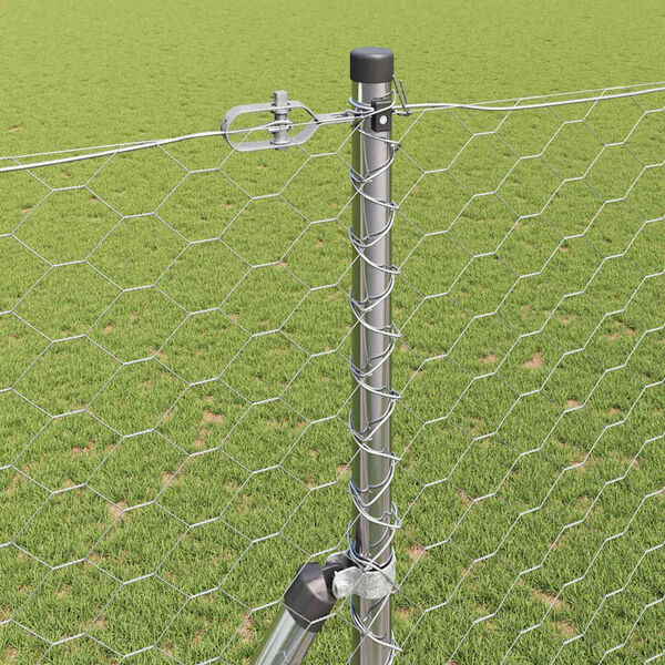 vidaXL Recinzione con pali. Argento 1.6 x 100 m