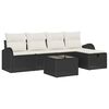 vidaXL Set Divano da Giardino con cuscino 6 pcs Nero Poly Rattan