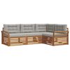 vidaXL Set di divani da esterno 4 pcs Grigio Naturale e Chiaro